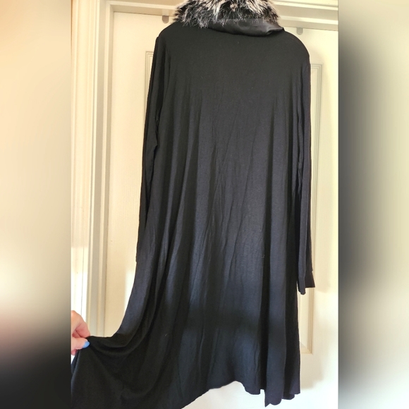 CRIPPLE CREEK Black Knit Jumper Soft Draped Faux Fur Collar Cotton Sweater NWT L - Picture 12 of 16